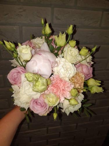 Bouquet rond rose poudre